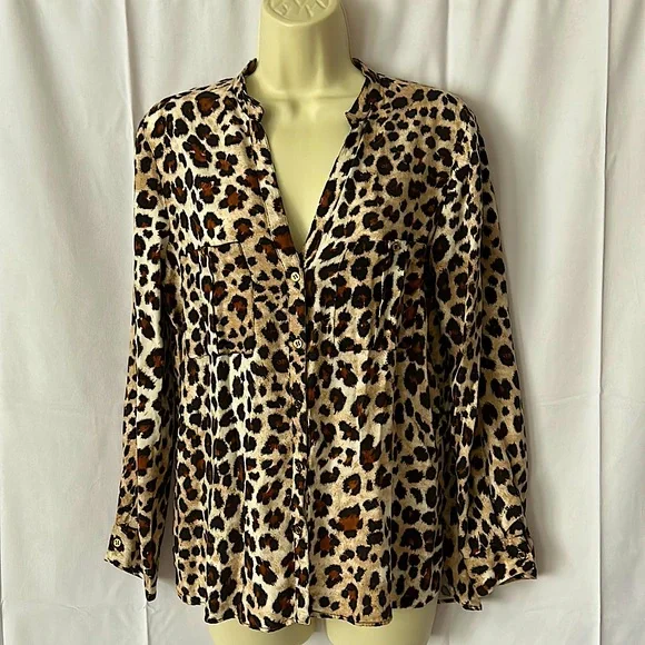 Zara Sexy Leopard Spots Button Front Blouse **Size M** π₯π₯π - Picture 1 of 4
